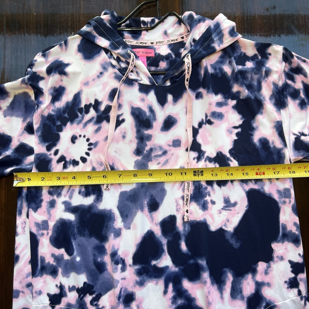 Betsey Johnson Women’s Tie Dye Hooded Lounge Dress Cover Up Size S - Picture 12 of 13